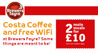 Brewers Fayre - 2 for �10 Offer