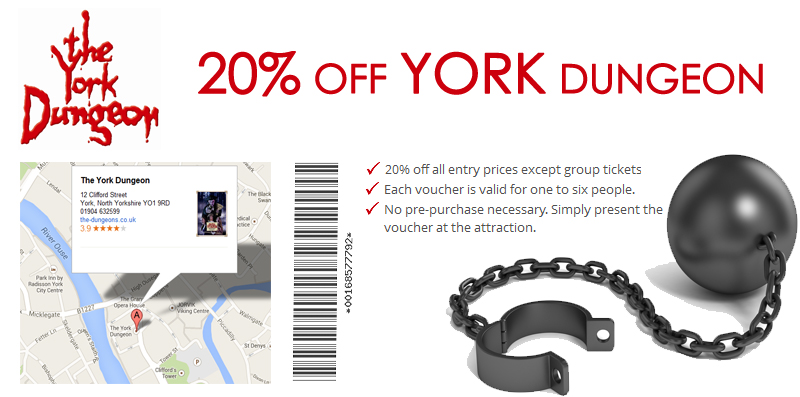 20% OFF AT York Dungeon